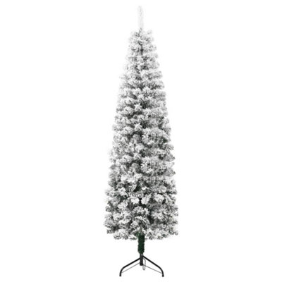 Berkfield Slim Artificial Half Christmas Tree with Flocked Snow 150 cm - 6