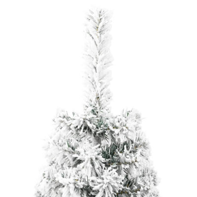 Berkfield Slim Artificial Half Christmas Tree with Flocked Snow 150 cm - 4