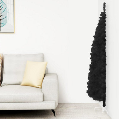 Berkfield Slim Artificial Half Christmas Tree with Stand Black 120 cm