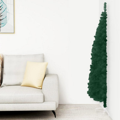 BERKFIELD SLIM ARTIFICIAL HALF CHRISTMAS TREE WITH STAND GREEN 180 CM