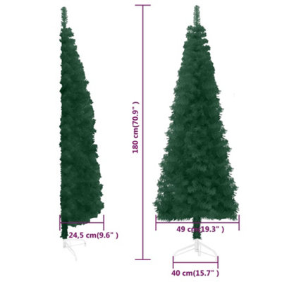 BERKFIELD SLIM ARTIFICIAL HALF CHRISTMAS TREE WITH STAND GREEN 180 CM