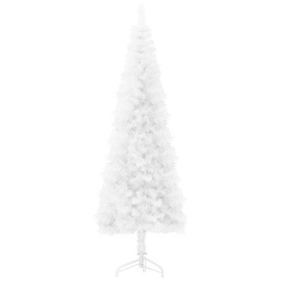 Berkfield Slim Artificial Half Christmas Tree with Stand White 150 cm