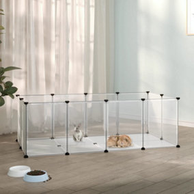 Berkfield Small Animal Cage Transparent 144x74x46.5 cm PP and Steel
