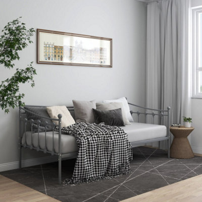 Berkfield Sofa Bed Frame Grey Metal 90x200 cm