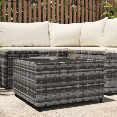 Berkfield Square Garden Coffee Table Grey 50x50x30 cm Poly Rattan | DIY ...