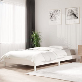 Berkfield Stack Bed White 90x200 cm Solid Wood Pine