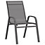 Berkfield Stackable Garden Chairs 2 pcs Grey Textilene Fabric
