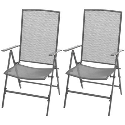 Berkfield Stackable Garden Chairs 2 pcs Steel Grey DIY at B&Q