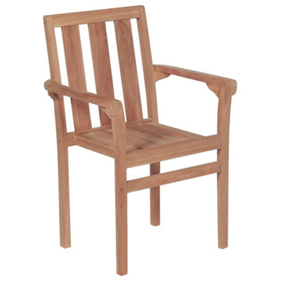 Berkfield Stackable Garden Chairs 4 pcs Solid Teak Wood