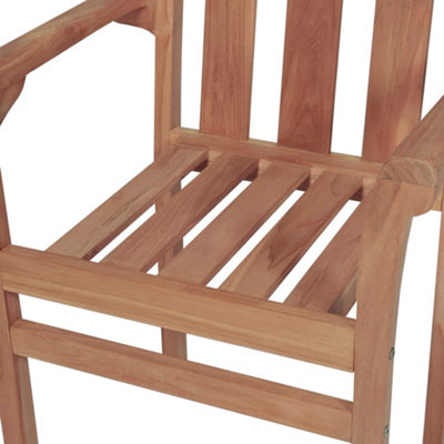 Berkfield Stackable Garden Chairs 6 pcs Solid Teak Wood