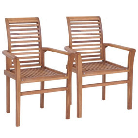 Berkfield Stacking Dining Chairs 2 pcs Solid Teak
