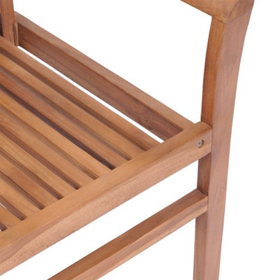 Berkfield Stacking Dining Chairs 6 pcs Solid Teak Wood
