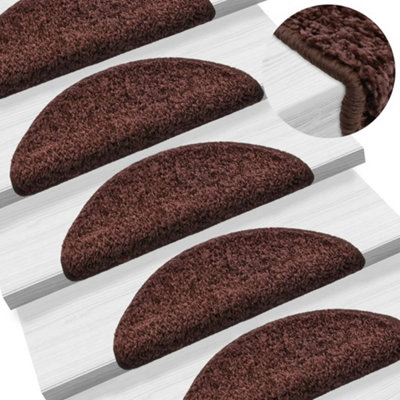 Berkfield Stair Mats 10 pcs 56x20 cm Brown