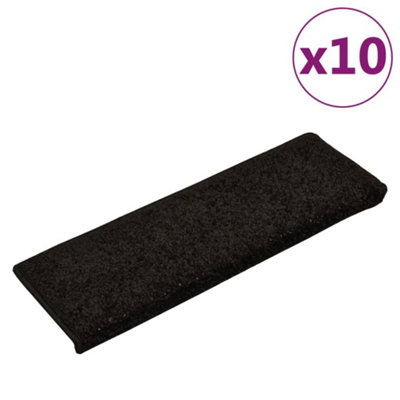 Berkfield Stair Mats 10 pcs 65x25 cm Black