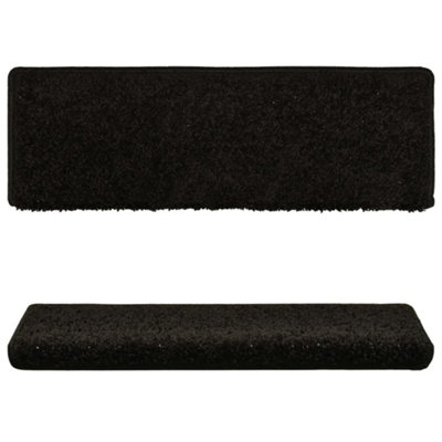 Berkfield Stair Mats 10 pcs 65x25 cm Black