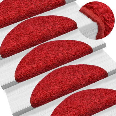 Berkfield Stair Mats 10 pcs 65x25 cm Red