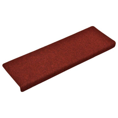 Berkfield Stair Mats 15 pcs Needle Punch 65x25 cm Red