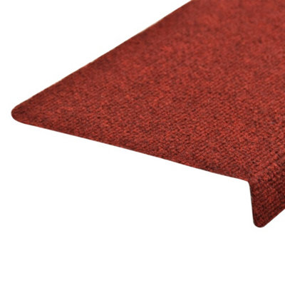 Berkfield Stair Mats 15 pcs Needle Punch 65x25 cm Red