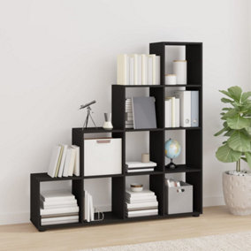 Berkfield Staircase Bookcase Black 142 cm Engineered Wood