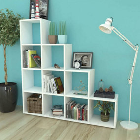 Berkfield Staircase Bookcase/Display Shelf 142 cm White