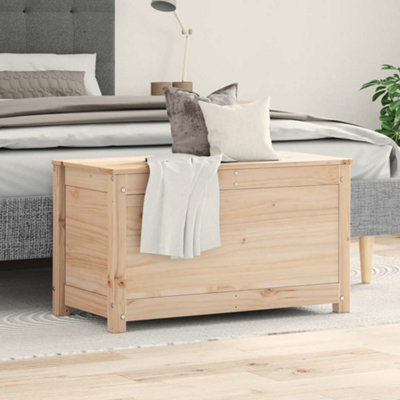 Berkfield Storage Box 80x40x45.5 cm Solid Wood Pine