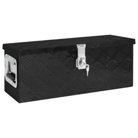 Berkfield Storage Box Black 60x23.5x23 cm Aluminium