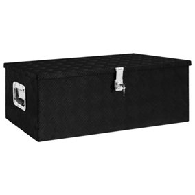 Berkfield Storage Box Black 90x47x33.5 cm Aluminium