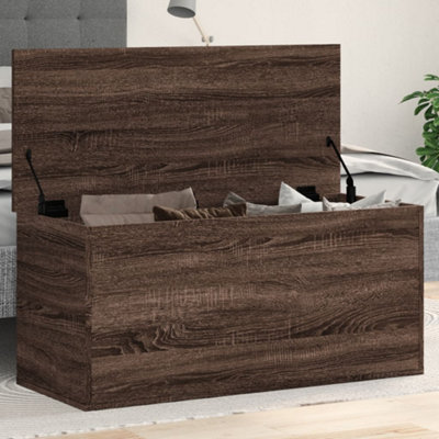 Berkfield Storage Box Brown Oak 100x42x46 cm Engineered Wood