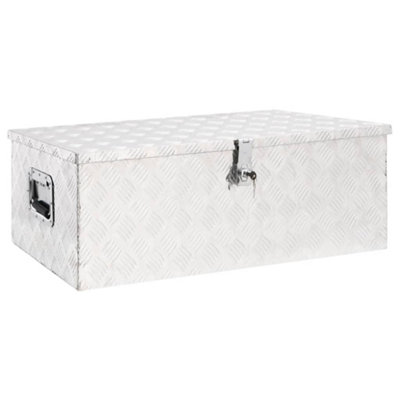 Berkfield Storage Box Silver 90x47x33.5 cm Aluminium