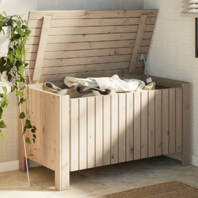 Berkfield Storage Box with Lid RANA 100x49x54 cm Solid Wood Pine