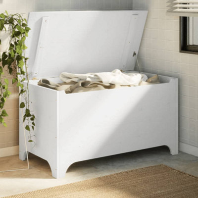 Berkfield Storage Box with Lid RANA White 100x49x54 cm Solid Wood Pine