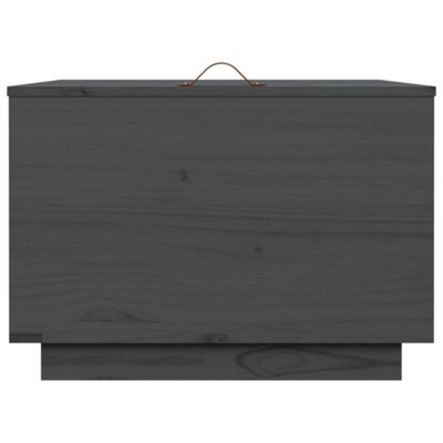 Berkfield Storage Boxes with Lids 3 pcs Grey Solid Wood Pine