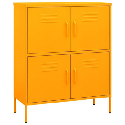 Berkfield Storage Cabinet Mustard Yellow 80x35x101.5 cm Steel