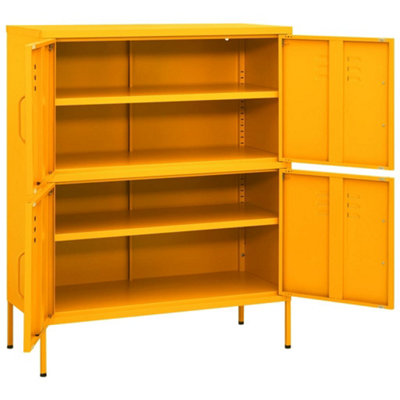 Berkfield Storage Cabinet Mustard Yellow 80x35x101.5 cm Steel