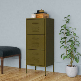 Berkfield Storage Cabinet Olive Green 42.5x35x101.5 cm Steel