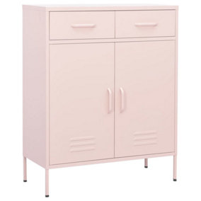 Berkfield Storage Cabinet Pink 80x35x101.5 cm Steel