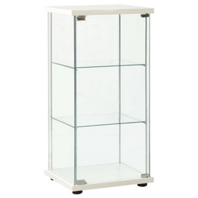 Berkfield Storage Cabinet Tempered Glass White