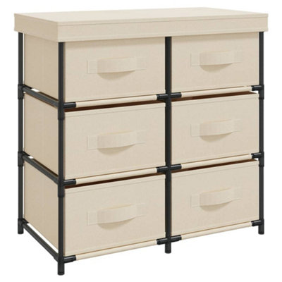 Berkfield Storage Cabinet with 6 Drawers 55x29x55 cm Cream Steel