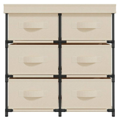Berkfield Storage Cabinet with 6 Drawers 55x29x55 cm Cream Steel