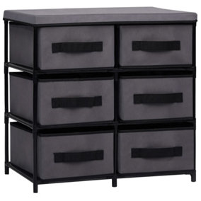 Berkfield Storage Cabinet with 6 Drawers 55x29x55 cm Grey Steel