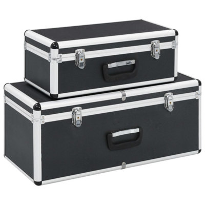 Berkfield Storage Cases 2 pcs Black Aluminium