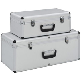 Berkfield Storage Cases 2 pcs Silver Aluminium