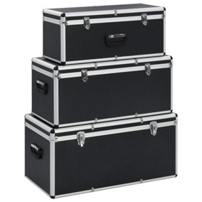 Berkfield Storage Cases 3 pcs Black Aluminium