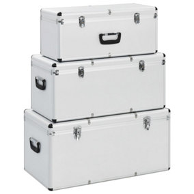 Berkfield Storage Cases 3 pcs Silver Aluminium