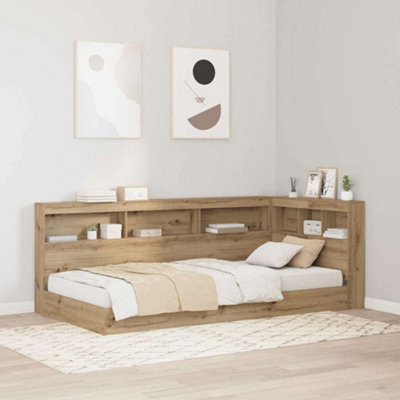 Berkfield Storage Headboard with Shelf Artisan oak 100 cm Engineered wood