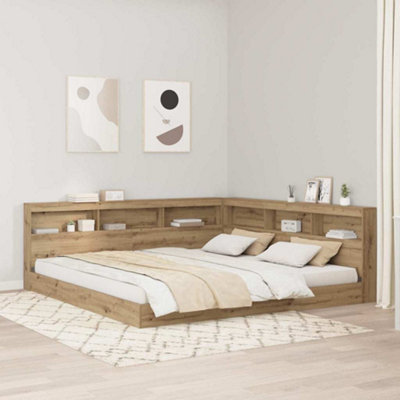 Berkfield Storage Headboard with Shelf Artisan oak 180 cm Engineered wood
