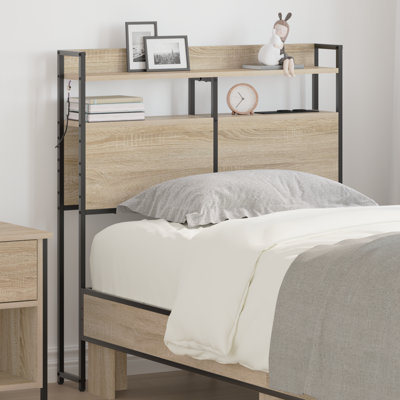 Berkfield Storage Headboard with Shelf Sonoma oak 80 cm Engineered wood