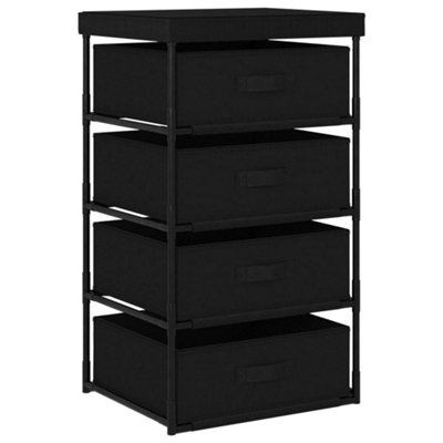 Berkfield Storage Rack with 4 Fabric Baskets Steel Black | DIY at B&Q