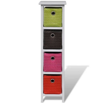 Berkfield Storage Rack with Multi-colour Baskets Paulownia Wood