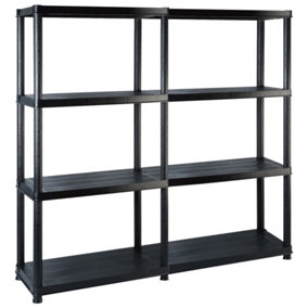 Berkfield Storage Shelf 4-Tier Black 122x30.5x130 cm Plastic